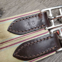 Thin Vinyl?Leather Girth, 1x els *vgc, clean, stiff, mnr stains & scratches
