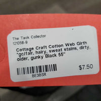 Cotton Web Girth *gc/fair, hairy, sweat stains, dirty, older, gunky
