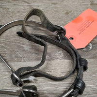 JUNIORS Thin Spurs, Leather Straps *gc, mnr dirt, stains, scratches, dry/rough straps
