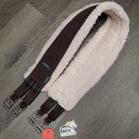 Nylon Web & Fleece Girth, 2x Els, Dring *gc, clean, hair, clumpy
