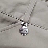 Side Zip Breeches *fair, v.stretched & puckered, discolored seat & legs, stains, v.weak velcro, edge rubs