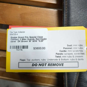 18" M/W *5.25" Equipe Grand Prix Close Contact, 2 Billet Guards, Red Equipe cover, Med Front & Lg Back Blocks, Wool/Felt Flocking, Flaps: 14"L x 13.5"W Serial #: 18 L03500113 JGPES +2M