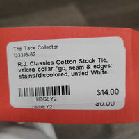 Cotton Stock Tie, velcro collar *gc, seam & edges: stains/discolored, untied
