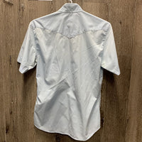 SS Show Shirt, 2x Button Collars *gc/fair, older, seam puckers, linty, bubbled collars
