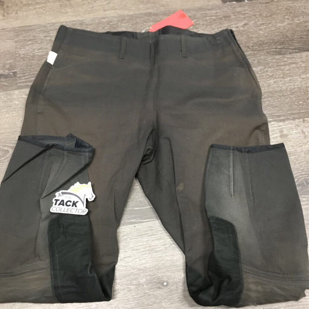 Side Zip Breeches *gc, stained seat & legs, discolored spots, faded, older, frayed seat seam, hairy velcro