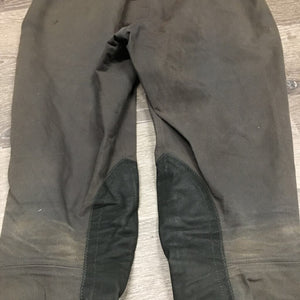 Side Zip Breeches *gc, stained seat & legs, discolored spots, faded, older, frayed seat seam, hairy velcro
