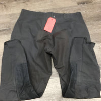 Side Zip Breeches *gc, repaired velcro, seam puckers, pilly lining, discolored & stained seat & legs
