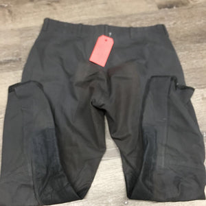 Side Zip Breeches *gc, repaired velcro, seam puckers, pilly lining, discolored & stained seat & legs