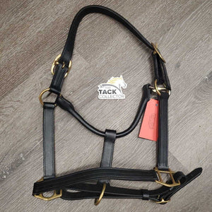 Thick Soft Leather Halter, adj, snap *xc, clean, mnr rubs & residue