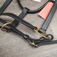 Thick Soft Leather Halter, adj, snap *xc, clean, mnr rubs & residue
