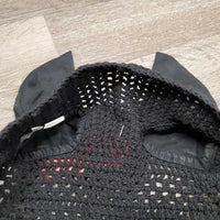 Crochet Ear Bonnet Fly Veil, 1x piping, string *gc, curled, twisted, older, clean, mnr hair
