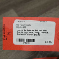 Pr Rubber Pull On Hind Boots, tag *new, dirty, residue