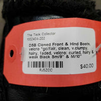 Closed Front & Hind Boots, velcro *gc/fair, clean, v.clumpy, hairy, faded, velcro: curled, hairy & weak
