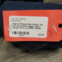 4 Fleece Polo Wraps *gc, mnr dirt/stained edges, hairy, clumpy
