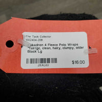 4 Fleece Polo Wraps *fair/gc, clean, hairy, clumpy, older
