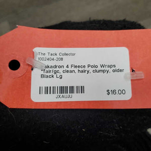 4 Fleece Polo Wraps *fair/gc, clean, hairy, clumpy, older