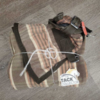 Cotton Stable Sheet, 0 tail, 1 leg *gc, hairy, threads, pills, repairs, faded, mnr stain, lining tears, film