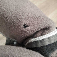 Fleece Cooler, detach belly straps, 0 legs/tail *fair, dirt, shavings, hairy, tears, v.pilly
