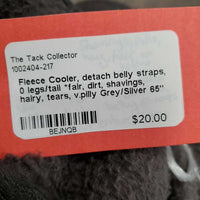 Fleece Cooler, detach belly straps, 0 legs/tail *fair, dirt, shavings, hairy, tears, v.pilly
