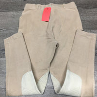 Hvy Cotton Breeches, Pull On *gc, older, mnr seat rubs & pills, puckers & faded, v.folded & peeling elastic
