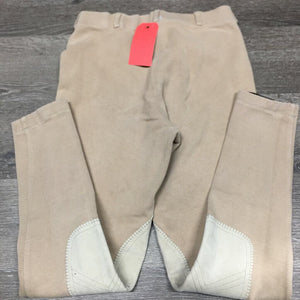 Hvy Cotton Breeches, Pull On *gc, older, mnr seat rubs & pills, puckers & faded, v.folded & peeling elastic