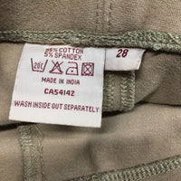 Hvy Cotton Breeches, Pull On *gc, older, mnr seat rubs & pills, puckers & faded, v.folded & peeling elastic
