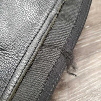 Pr Leather Half Chaps, Back Zipper *vgc, mnr elastic snags/threads, dirt?stains & rubs
