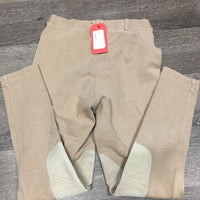 Hvy Cotton Breeches, Pull On *gc, seat rubs & pills, peeling ankles
