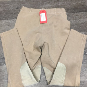 Hvy Cotton Breeches, Pull On *gc, seat rubs & pills, peeling ankles