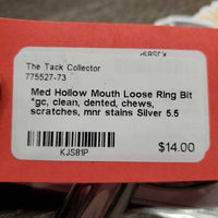 Med Hollow Mouth Loose Ring Bit *gc, clean, dented, chews, scratches, mnr stains
