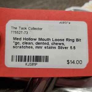 Med Hollow Mouth Loose Ring Bit *gc, clean, dented, chews, scratches, mnr stains