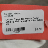 Cotton Stock Tie, Velcro Collar, Bling *gc/fair, v.stained collar
