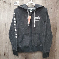 Sweatshirt Hoodie Jacket, Zipper *gc, mnr faded, rubs & hair, older
