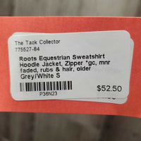 Sweatshirt Hoodie Jacket, Zipper *gc, mnr faded, rubs & hair, older
