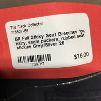 Full Sticky Seat Breeches *gc, hairy, seam puckers, rubbed seat stickies
