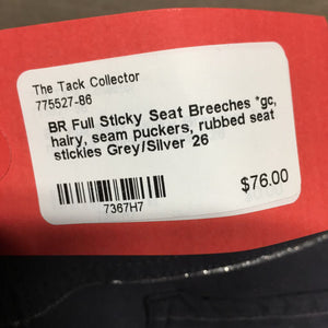 Full Sticky Seat Breeches *gc, hairy, seam puckers, rubbed seat stickies