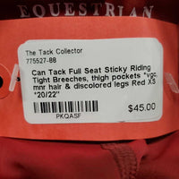 Full Seat Sticky Riding Tight Breeches, thigh pockets *vgc, mnr hair & discolored legs
