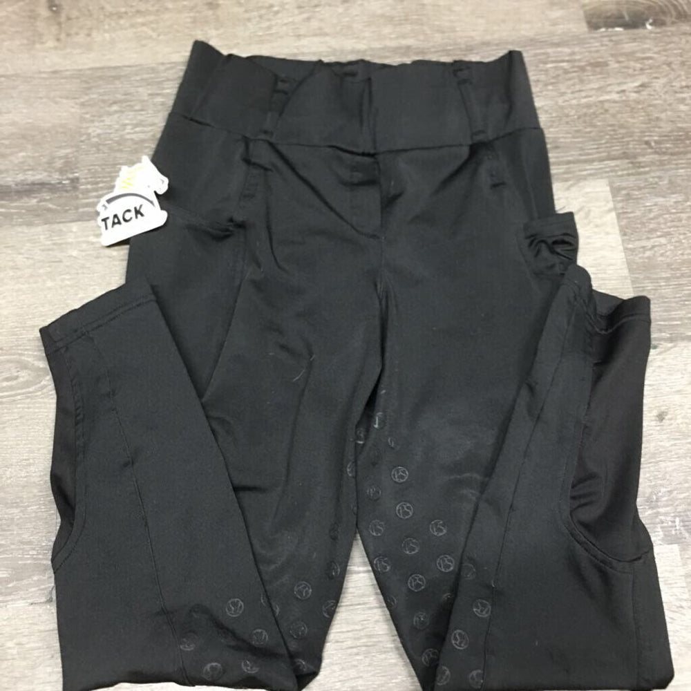High Waist Full Sticky Seat Breeches, Pull On *gc, mnr hair, snags, rubs, puckers & undone seam stitching