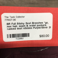Full Sticky Seat Breeches *gc, mnr hair, seam & waist puckers, rubbed seat stickies
