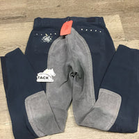 Full Seat Breeches *gc, faded, seam & waist puckers, undone seam stitching, seat: stains & rubs
