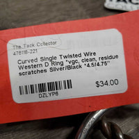 Curved Single Twisted Wire Western D Ring *vgc, clean, residue, scratches
