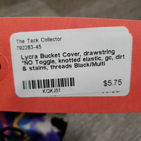 Lycra Bucket Cover, drawstring *NO Toggle, knotted elastic, gc, dirt & stains, threads
