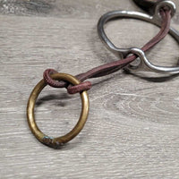 Thick Sweet Iron Loose Ring Gag Bit, Fine Rope Gag Cheeks *gc, clean, residue, stains, tape, oxidized
