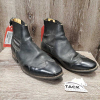 Paddock Boots, Back Zip *gc, dirt, stains, unstitched linings, scuffs, scrapes, older
