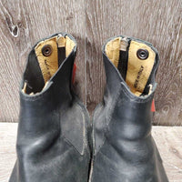 Paddock Boots, Back Zip *gc, dirt, stains, unstitched linings, scuffs, scrapes, older
