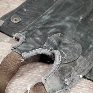 JUNIORS Suede Half Chaps *gc/fair, threads, rubs, faded, cobwebs, pilly/frayed edges