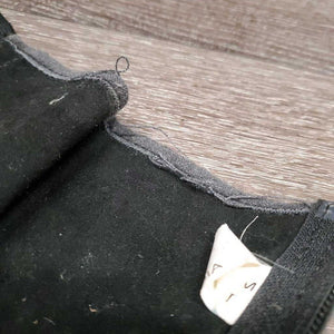 JUNIORS Suede Half Chaps *gc/fair, threads, rubs, faded, cobwebs, pilly/frayed edges
