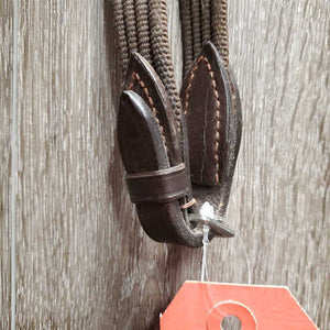 English Side-Pull - Bitless Bridle, Cotton Web Reins *vgc/xc, clean, mnr scraped edges & residue