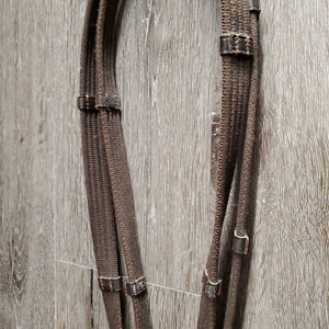 English Side-Pull - Bitless Bridle, Cotton Web Reins *vgc/xc, clean, mnr scraped edges & residue