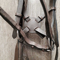 English Side-Pull - Bitless Bridle, Cotton Web Reins *vgc/xc, clean, mnr scraped edges & residue
